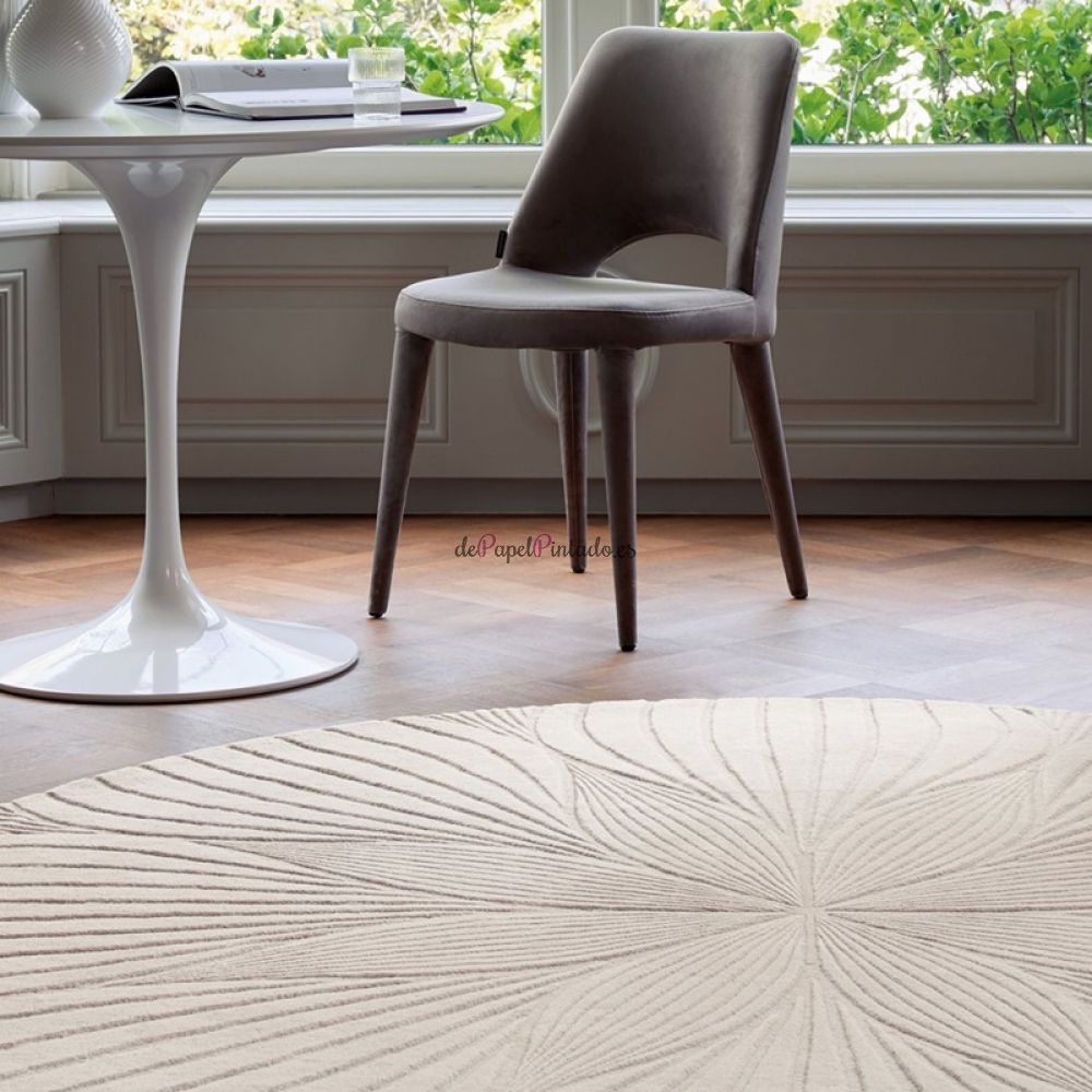 Alfombra WEDGWOOD LANA Y VISCOSA FOLIA ROUND STONE 150-2